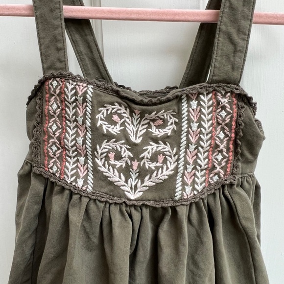 TJX Europe 24M Green, White, and Pink Flowy Girls Tank Top Blouse - Picture 2 of 5